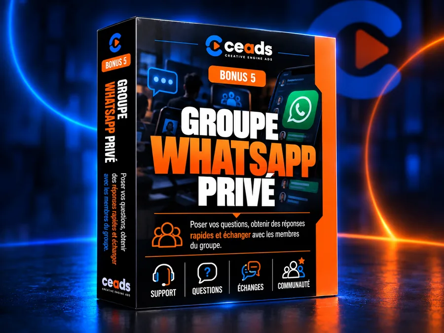 Mockup du bonus : Groupe WhatsApp privé